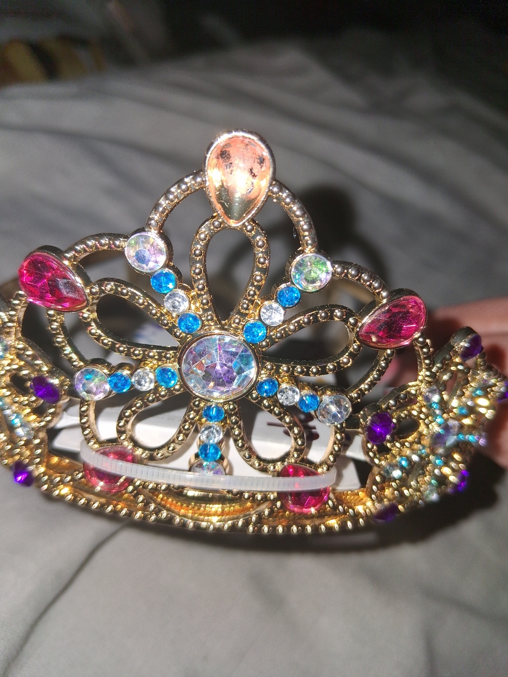 Claire's Gold Multicolor Gem Tiara Hair Accessory